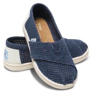 TOMS Tiny New Size 11 Classic Navy Perforated